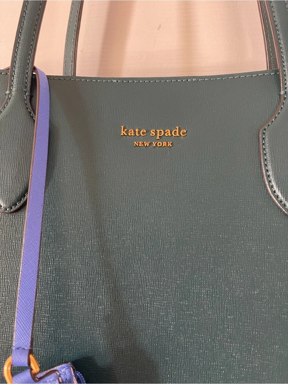 kate spade Teal Tote with Bright Blue Zip Pouch